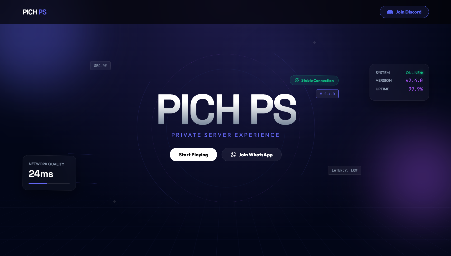 Private Server Access Portal Preview